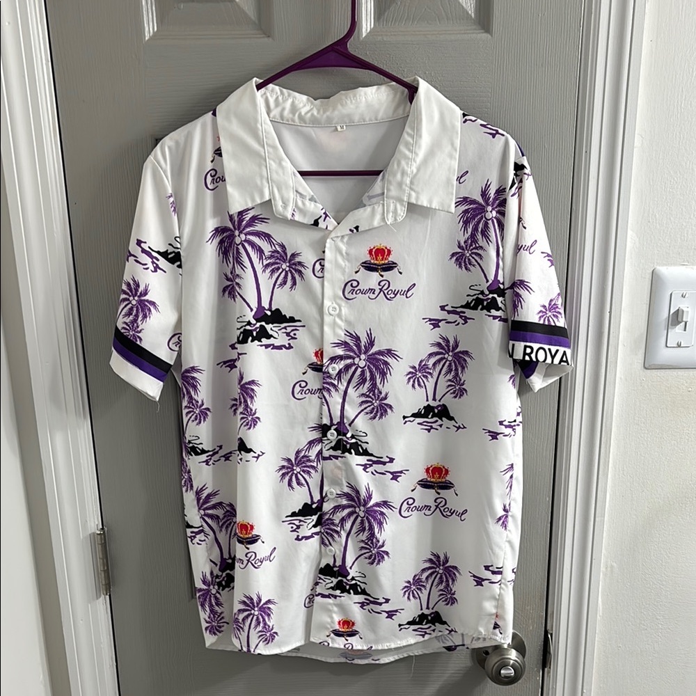 Crown Royal White and Purple Hawaiian Shirt